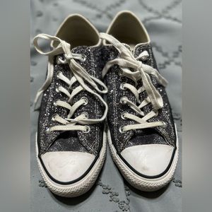 Silver Glitter Converse